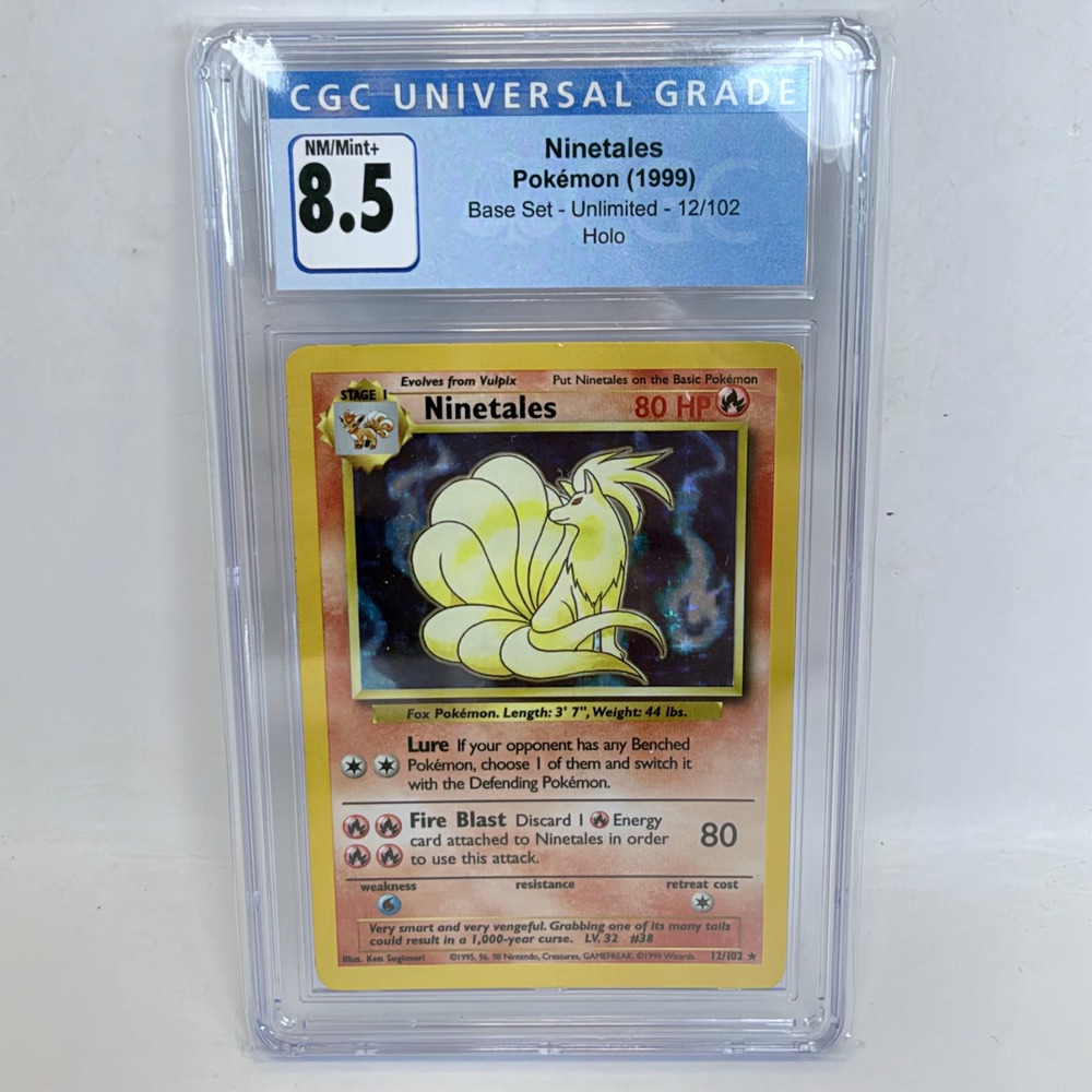 Pokemon 1999 Base Set Ninetales Holo 12/102 CGC 8.5 NM/Mint+ Unlimited